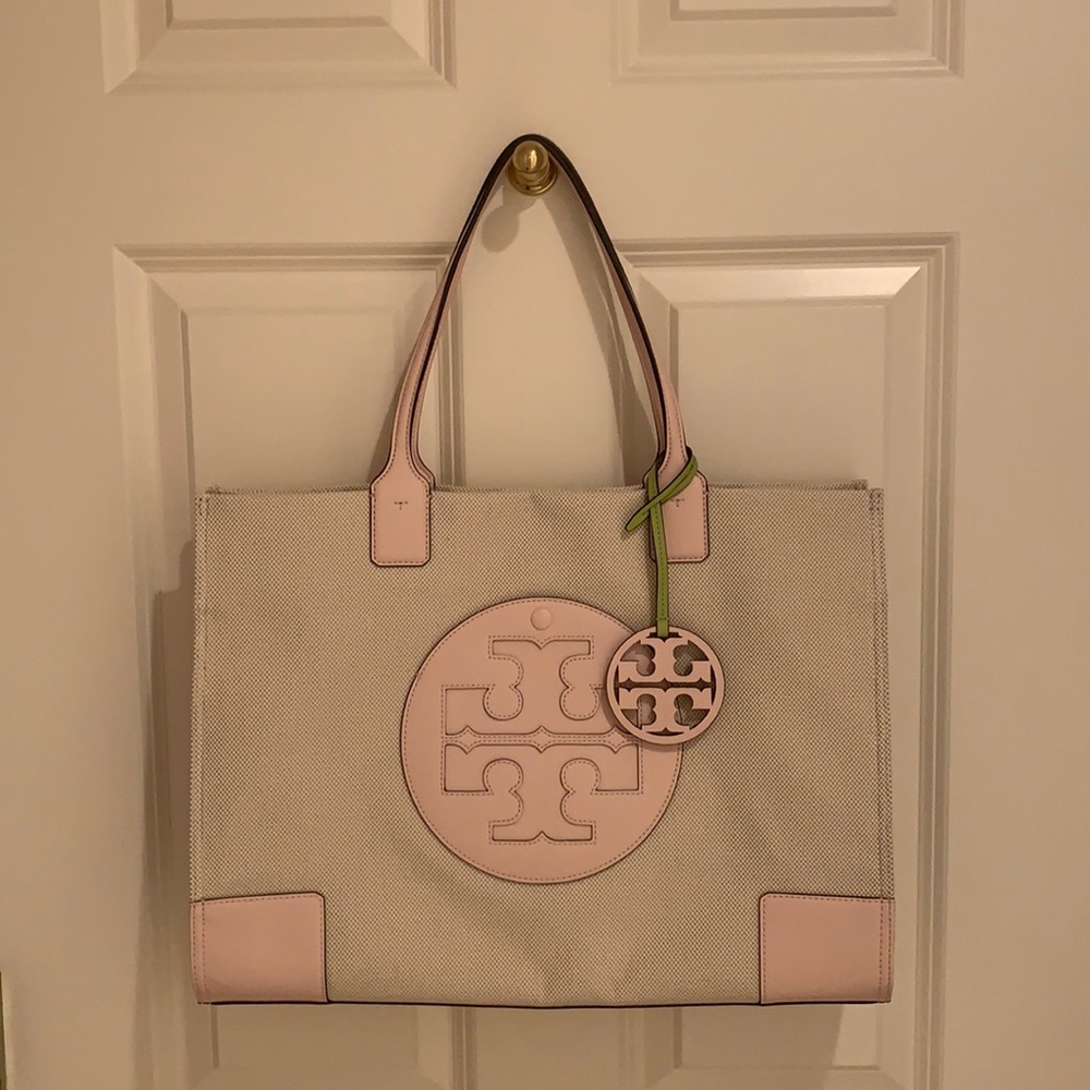Tory Burch Ella Canvas Tote In Natural